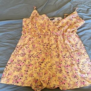 Orange Floral Romper